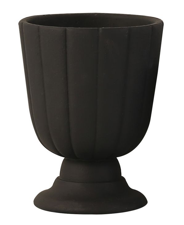 Classic Urn Cement Black, Size: 14x14x18 cm