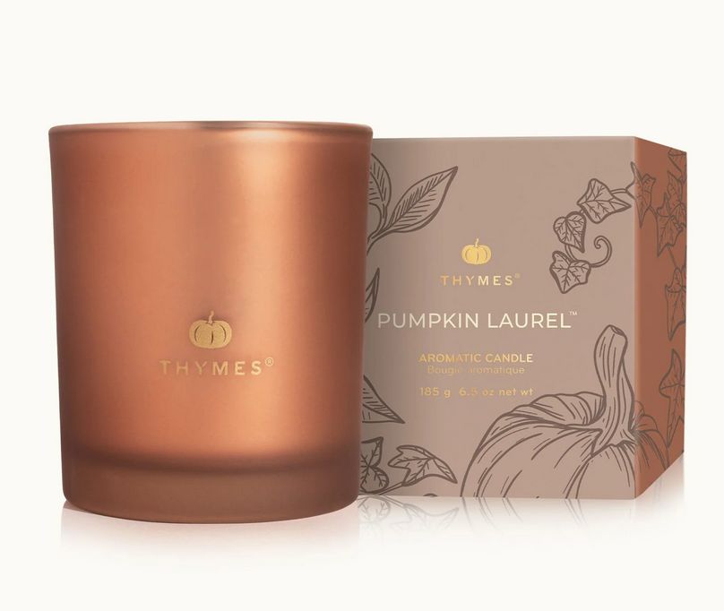 Pumpkin Laurel, Colour: Glass, Size: 6.5oz/185g, Variety: Candle