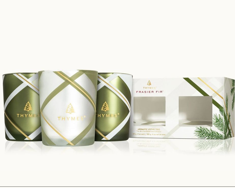 Frasier Fir - Frosted Plaid, Variety: Votive Trio