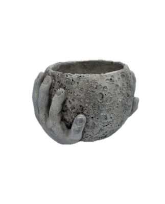 Moon in Hands Planter 7"Wx5"H