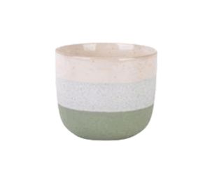 Tri-band Ceramic Planter 5.1"Dx4.7"H