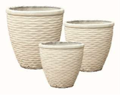 GT1057 Ceramic Pot, Colour: WH001 White, Size: 16"x16"