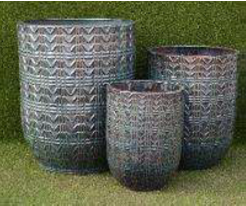 GT3002 Ceramic Pot, Colour: BL006 Blue, Size: 12"x15"