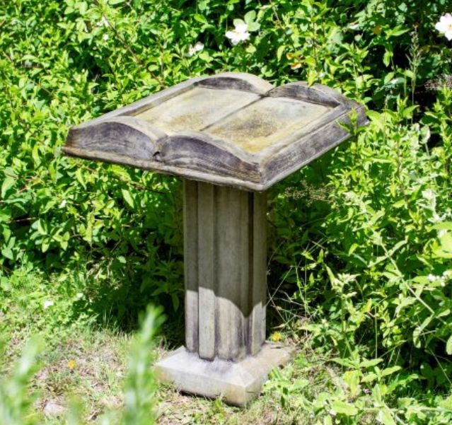 Concrete Book Birdbath, Colour: Ancient Stone