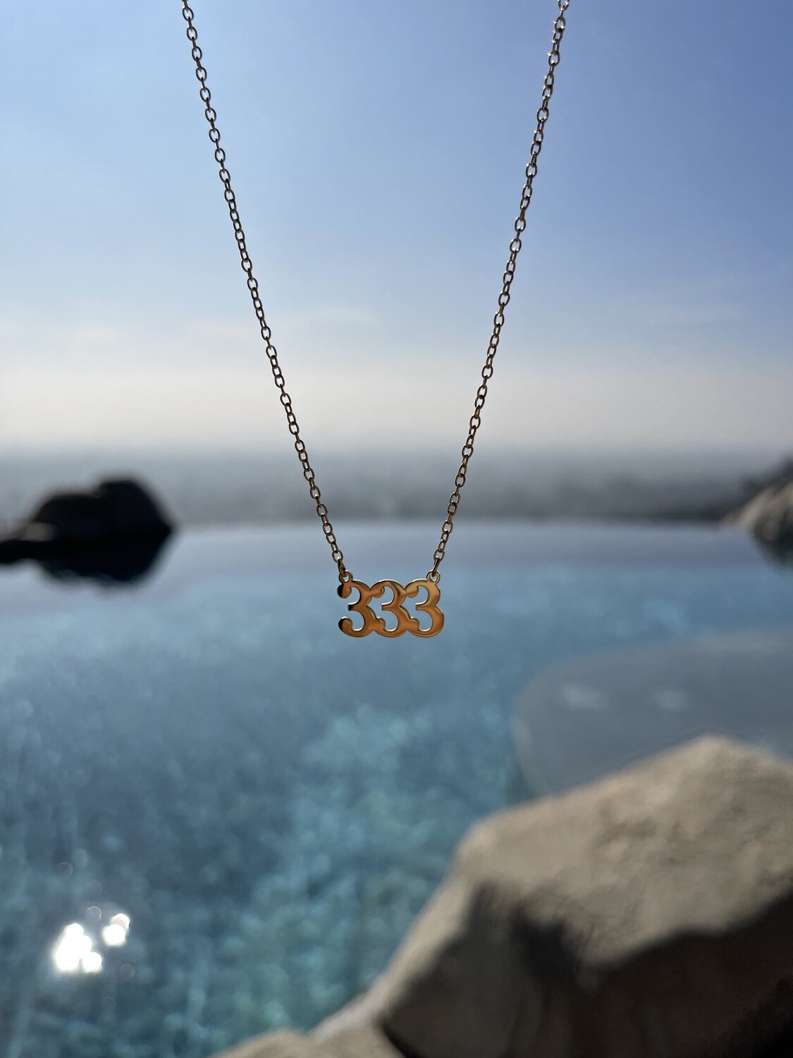 Angel Number 333 18 Karat Yellow Gold Plated / Silver Necklace