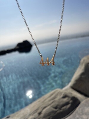 Angel Number 444 18 Karat Yellow Gold Plated / Silver Necklace