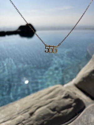 Angel Number 555 18 Karat Yellow Gold Plated / Silver Necklace