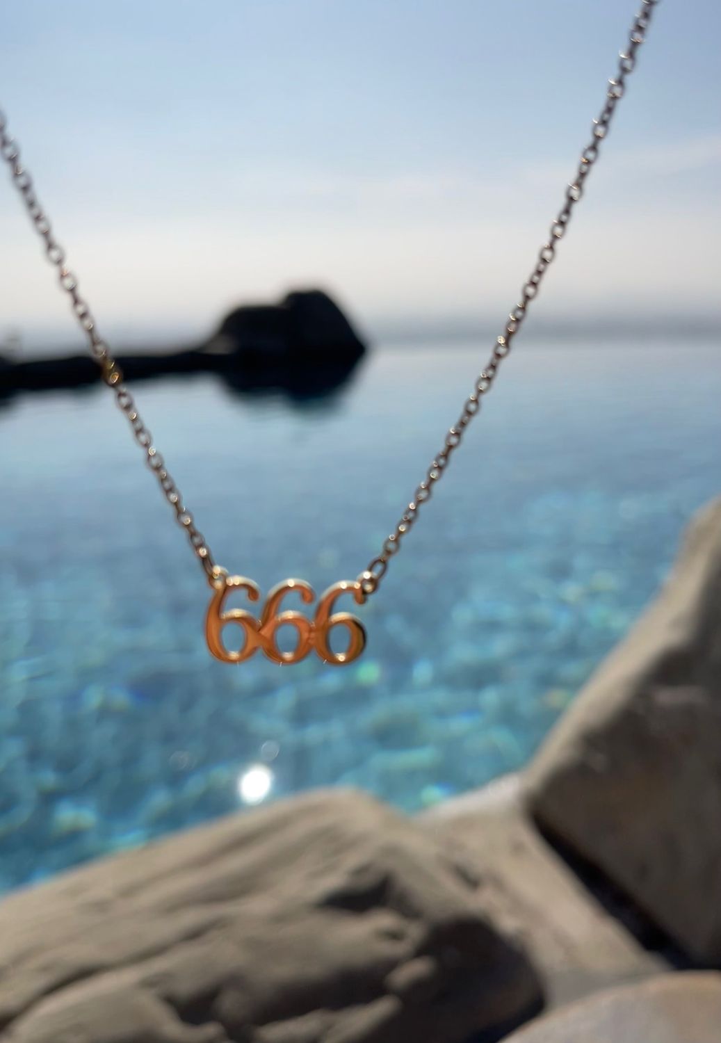 Angel Number 666 18 Karat Yellow Gold Plated / Silver Necklace