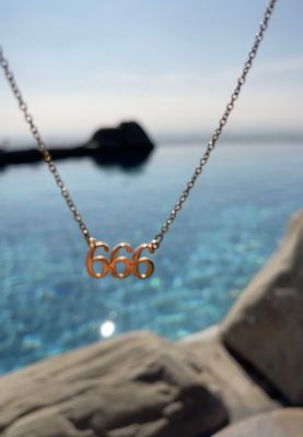 Angel Number 666 18 Karat Yellow Gold Plated / Silver Necklace