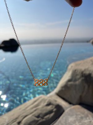 Angel Number 888 18 Karat Yellow Gold Plated / Silver Necklace