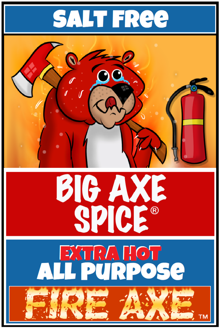Chef Size (EXTRA HOT) FIRE AXE All Purpose Salt-Free Seasoning 14 oz.