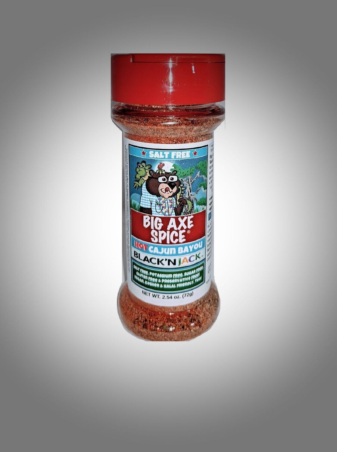 Small Spice Counter Size (MEDIUM HOT) Black&#39;nJack Cajun Salt-Free Seasoning 2.5 oz.