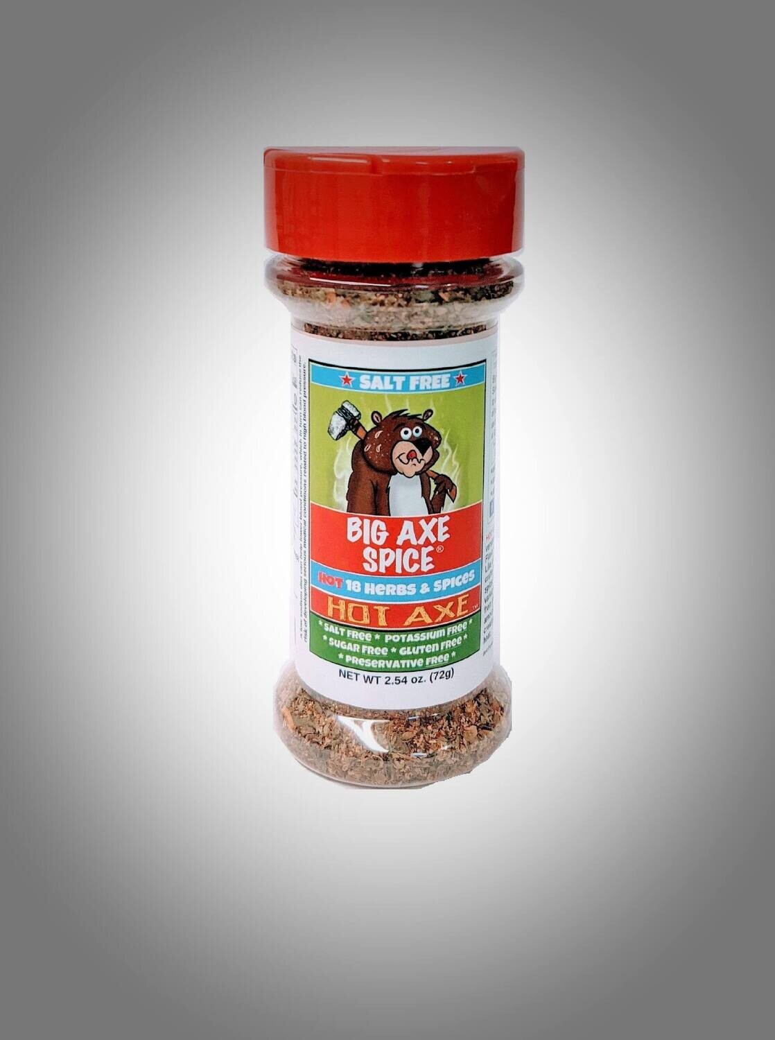 Small Spice Counter Size (MEDIUM HOT) HOT AXE All Purpose Salt-Free Seasoning 2.5 oz.