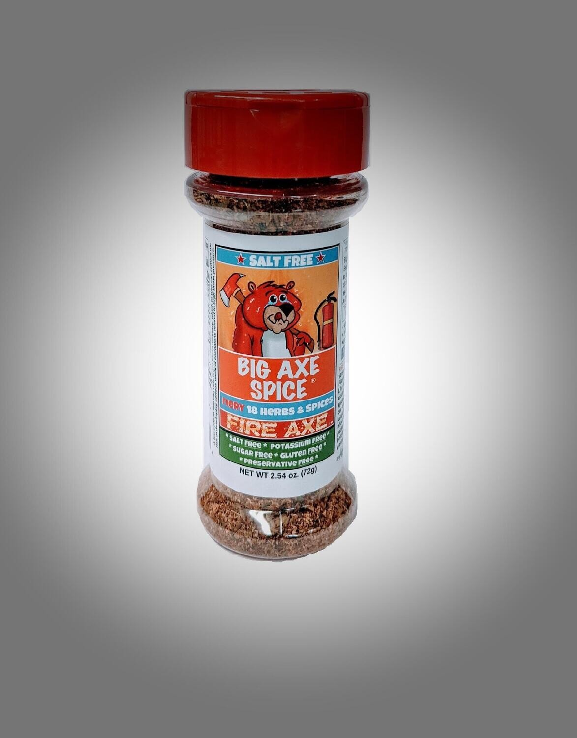 Small Spice Counter Size (EXTRA HOT) FIRE AXE All Purpose Salt-Free Seasoning 2.5 oz.