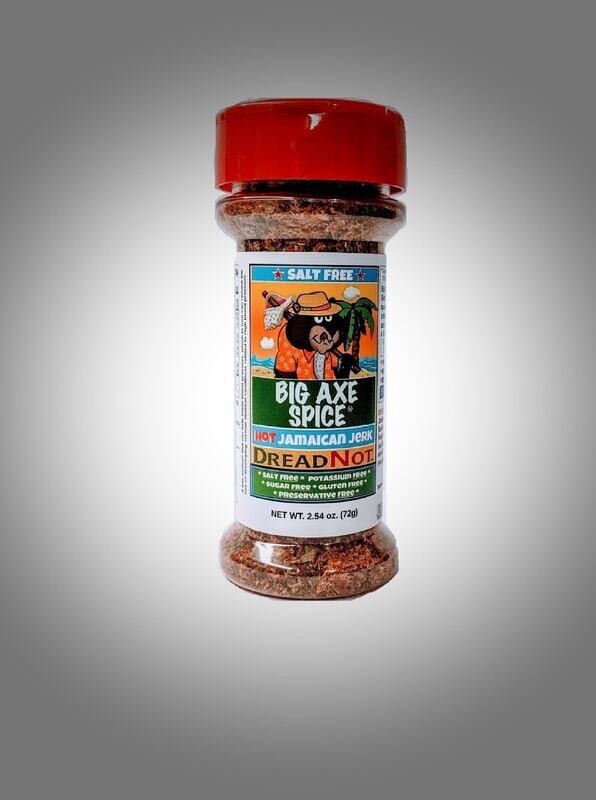 Small Spice Counter Size (MEDIUM to VERY HOT) DreadNot Jamaican Jerk Salt-Free Seasoning 2.5 oz.