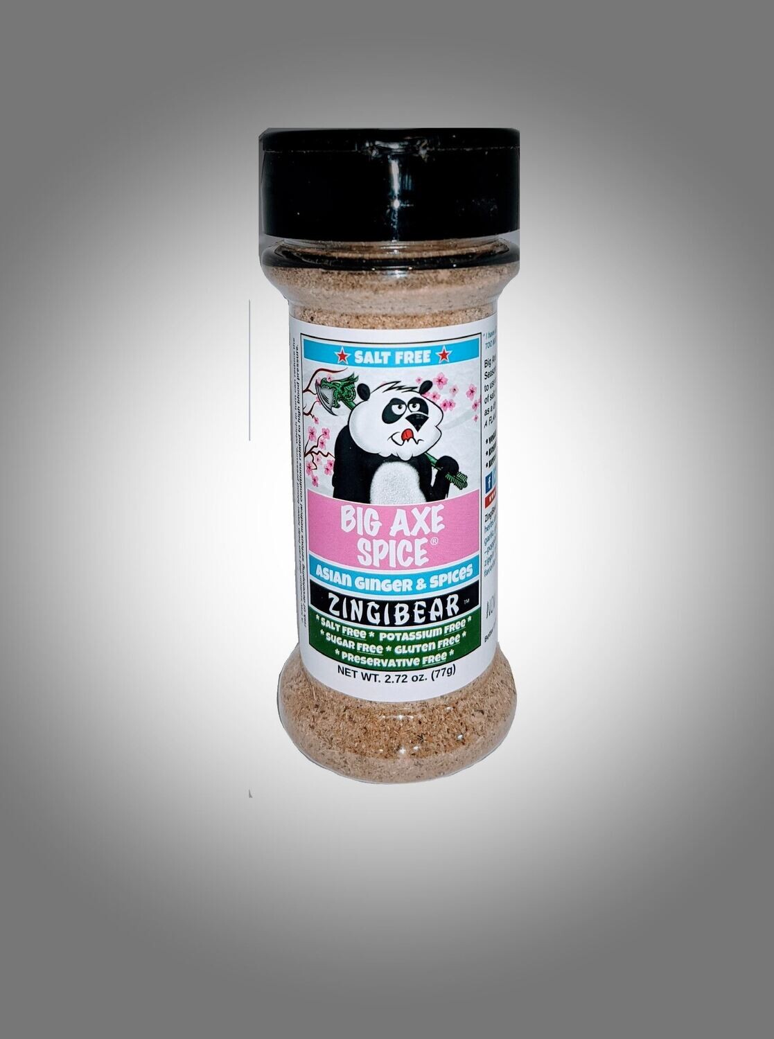 Small Spice Counter Size MILD ZingiBear Asian Ginger &amp; Spices Salt-Free Seasoning 2.7 oz.