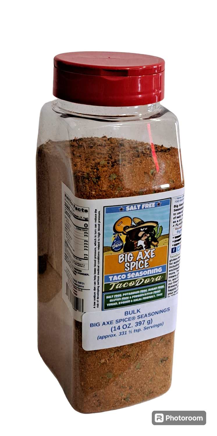 Chef Size MILD TacoDora Taco Seasoning Gluten Free Salt-Free Seasoning 14 oz.