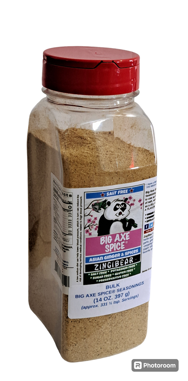 Chef Size MILD ZingiBear Asian Ginger &amp; Spices Salt-Free Seasoning 14 oz.