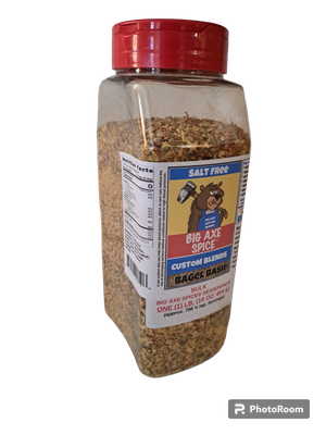 Chef Size Big Axe Bagel Bash Salt-Free &quot;everything bagel spice&quot; - Sesame FREE 16 oz. (MILD with just a HINT of heat) Specialty  Seasoning