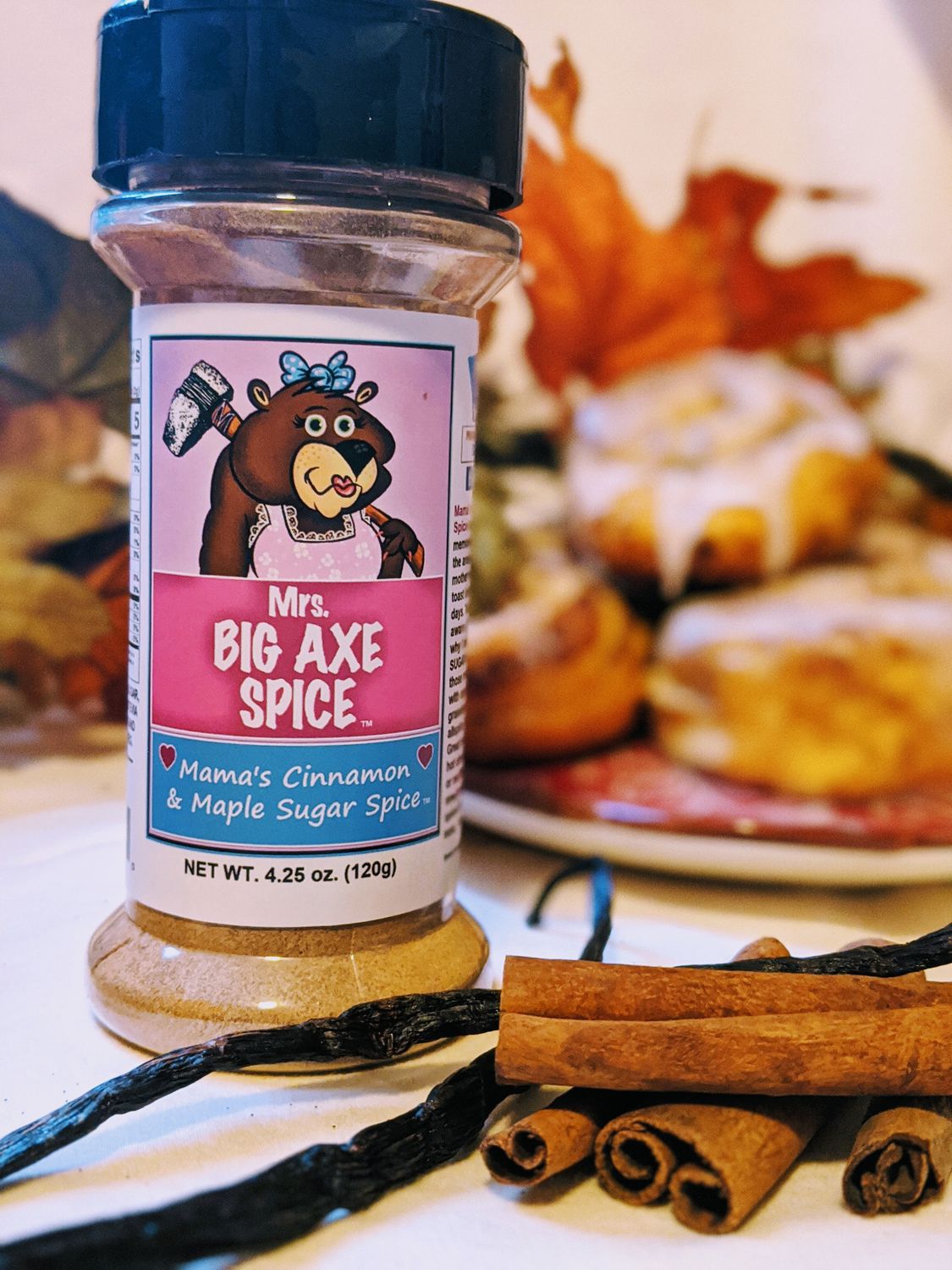 Small Spice Counter Size Mama's Organic Maple Sugar &amp; Cinnamon Spice (less than 1g sugar per serving) 3.5 oz.