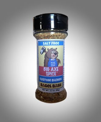 Small Spice Counter Big Axe Bagel Bash Salt-Free &quot;everything bagel spice&quot; - Sesame FREE (MILD with just a HINT of heat) 3.2 oz.