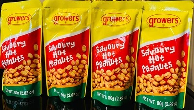 Growers - Savory Hot Peanuts 80g