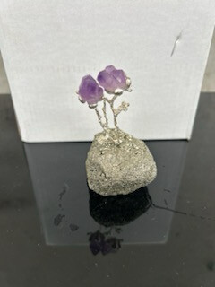 Pyrite Base And Amethyst Flower Crystal