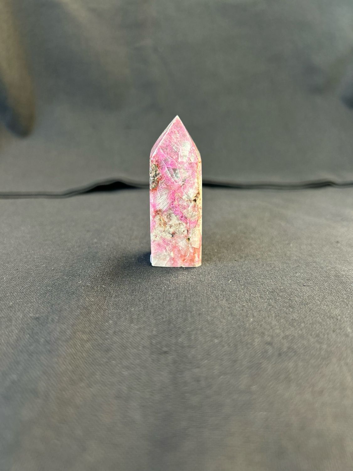 Cobalt Calcite Tower Approx 5.5cm Tall And 1.5cm Wide