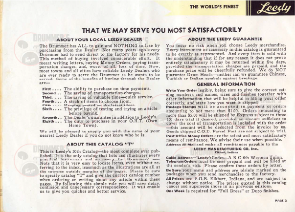 Leedy Drum Catalog - 1933