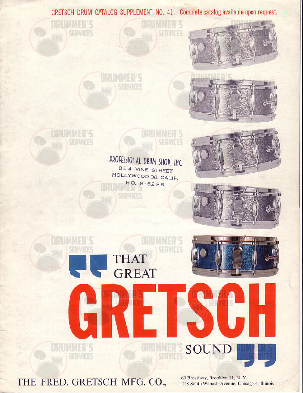 Gretsch Drum Catalog - 1961 (Supplemental)