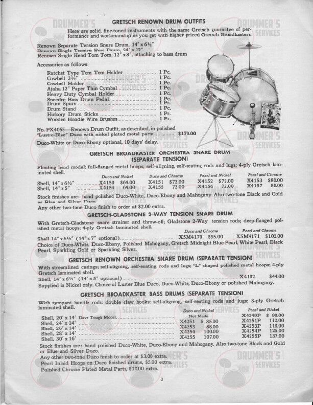 Gretsch Drum Catalog - 1948