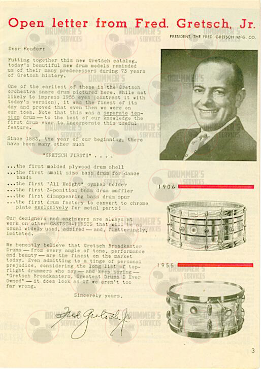 Gretsch Drum Catalog - 1955
