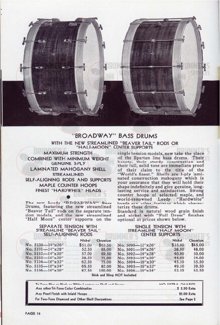 Leedy Drum Catalog - 1944