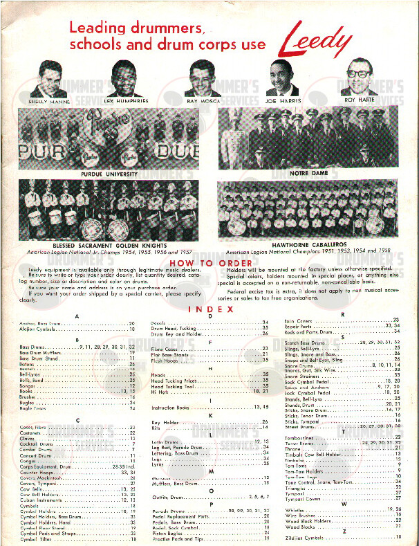 Leedy Drum Catalog - 1962