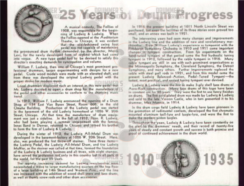 Ludwig Drum Catalog - 1935 (Flyer)