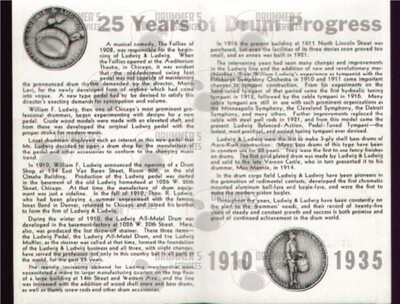Ludwig Drum Catalog - 1935 (Flyer)