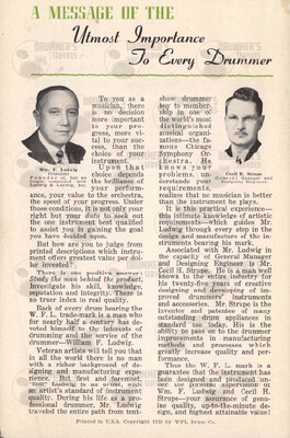 Ludwig Drum Catalog - 1939 - WFL "Green"