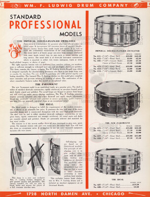 Ludwig (WFL) Drum Catalog - 1937 - WFL "Orange"