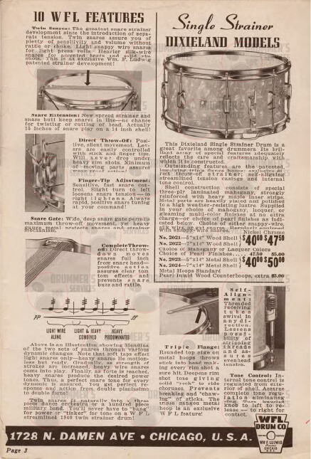 Ludwig Drum Catalog - 1939A - WFL "Red"