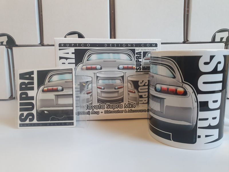 Toyota Supra Mk4 Mug & Sticker Box Set