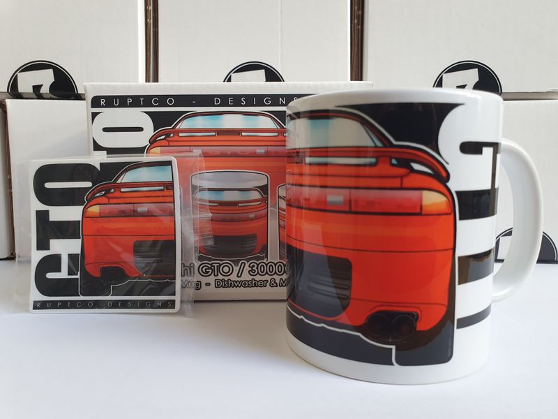 Mitsubishi GTO / 3000GT MK1 Mug & Sticker Box Set