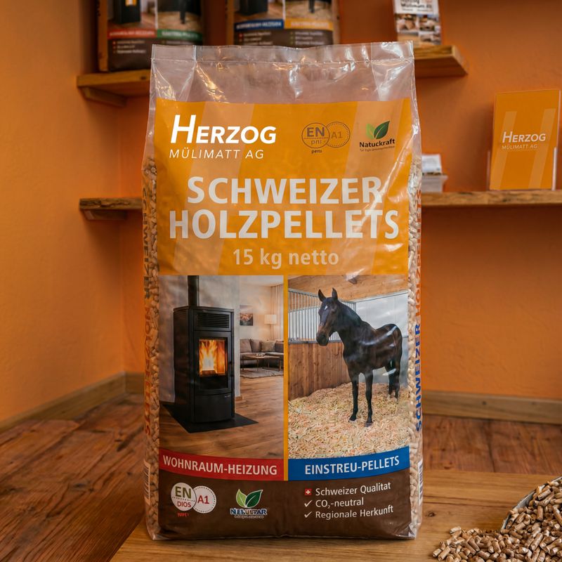 Cavallets wood pellets 15 kg per bag