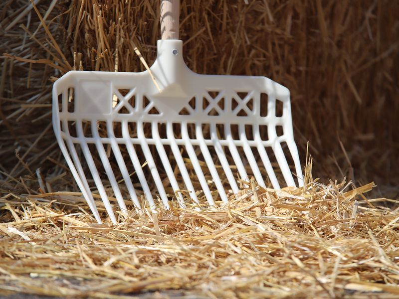 Manure fork angled with handle
