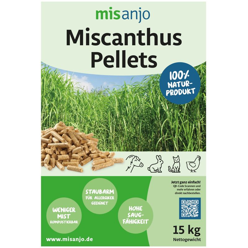 Miscanthus pellets 15 kg/Bag
