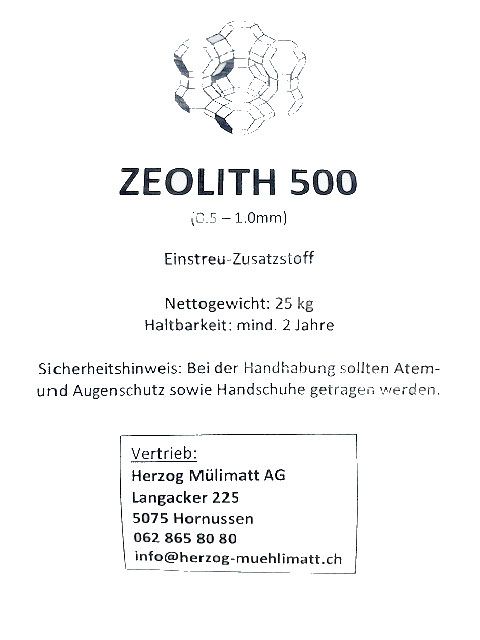 Zeolite rock granules