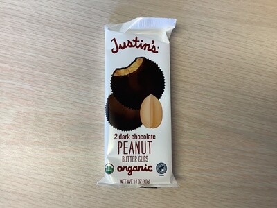 JUSTINS DARK CHOCOLATE PEANUT BUTTER CUPS ORGANIC 1.4 OZ