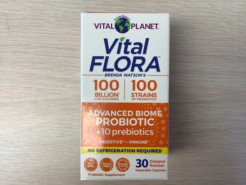 VITAL PLANET VITAL FLORA ADVANCED BIOME PROBIOTIC 100 BIL / 100 STR 30 VCAPS DR SHELF STABLE
