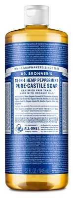 DR BRONNERS SOAP LIQUID CASTILE PEPPERMINT 32 OZ