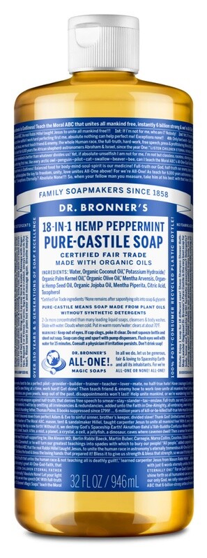 DR BRONNERS SOAP LIQUID CASTILE PEPPERMINT 32 OZ