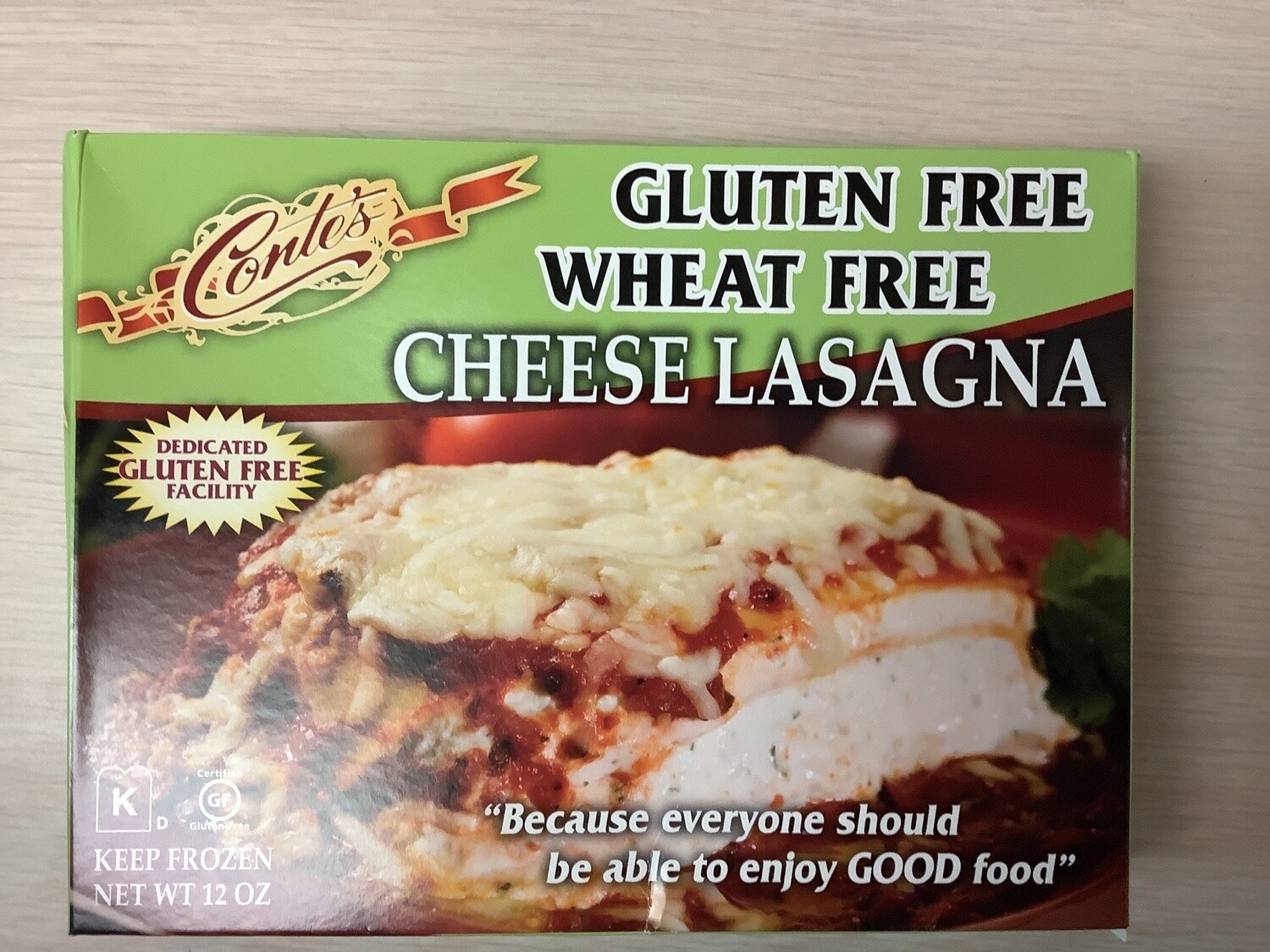 CONTES ENTREE LASAGNA FROZEN GLUTEN FREE CHEESE 12 OZ single